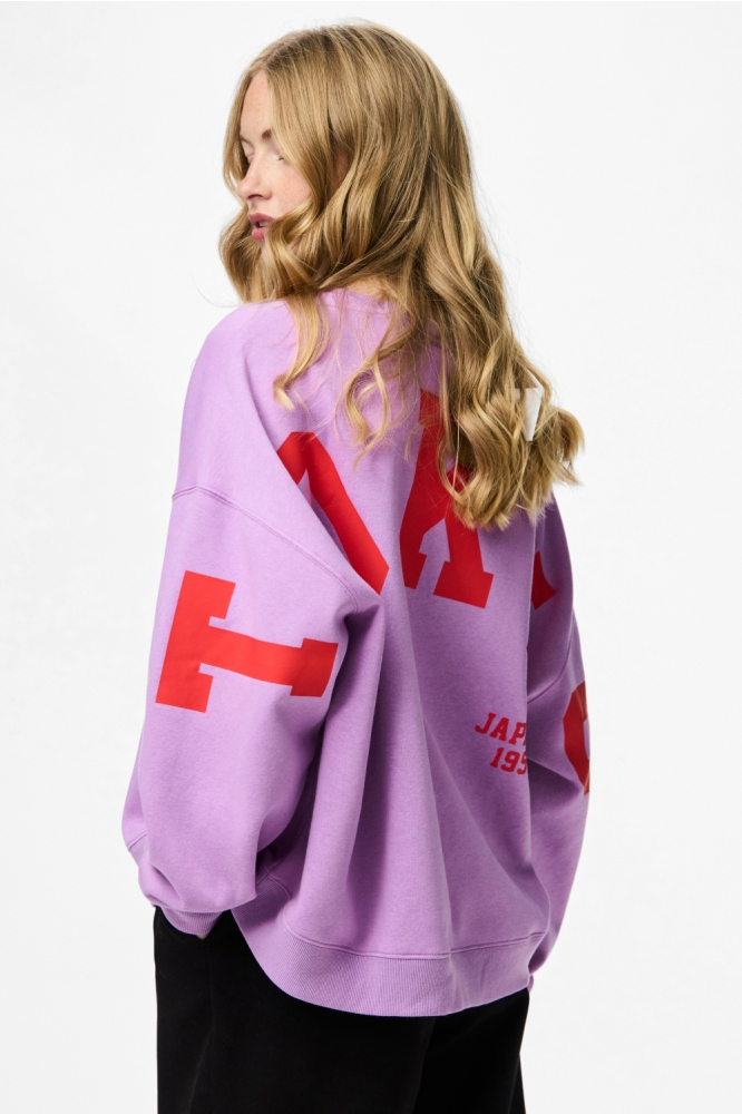 PCFANY LS O-NECK OVERSIZED SWEAT JR 17164992 African Violet/TOKYO